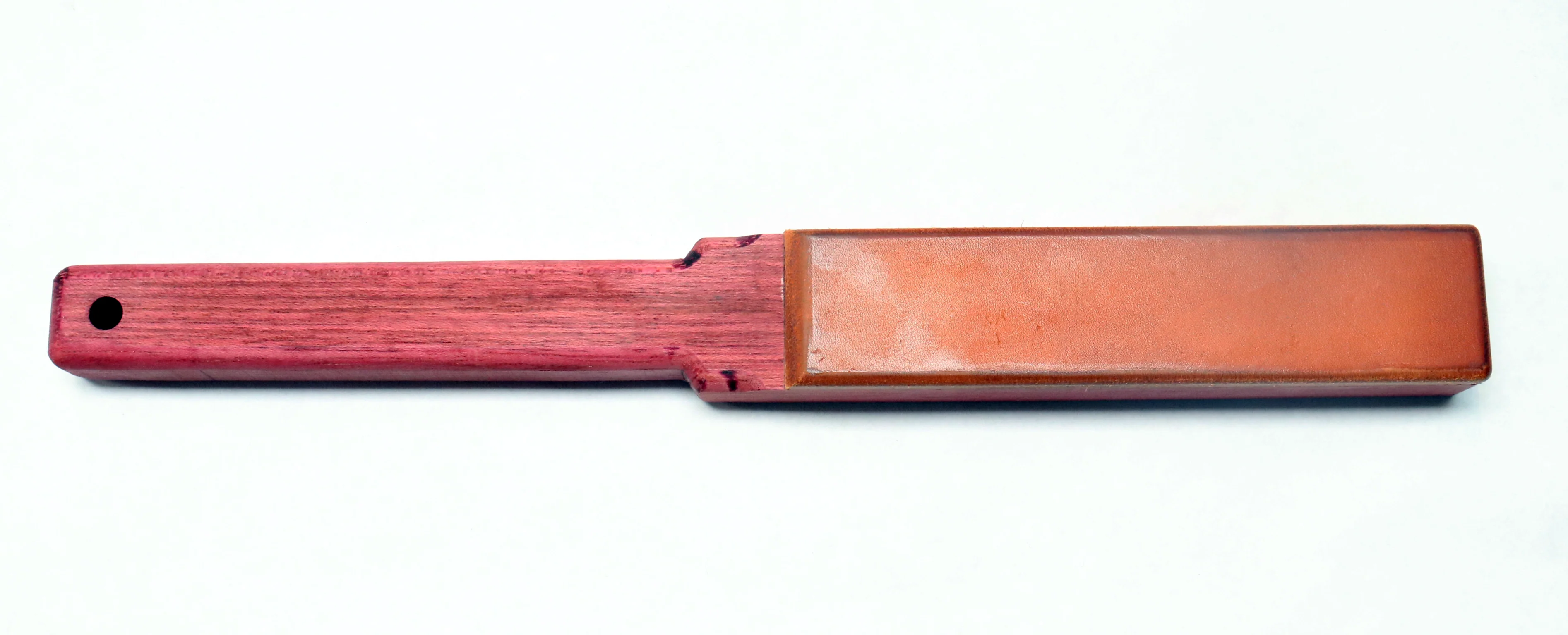 Anson Purple Heart Wood Paddle With Texas Leather face 5.5 oz